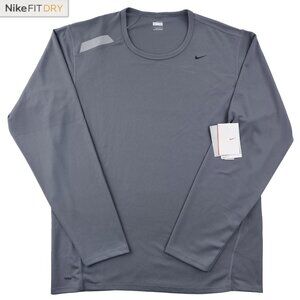 Nike Fit Dry Shirt Swoosh UV Protective Dri-Fit Running Top Men's Large NWT